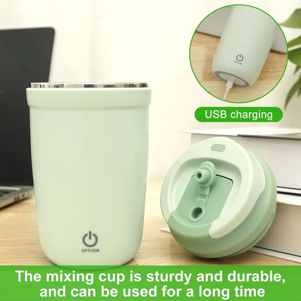 400ML Automatic Electric Stirring Coffee Mugs Portable Rechargeable Magnetic Stirring Mug Electric Blender for Office Travel Mug