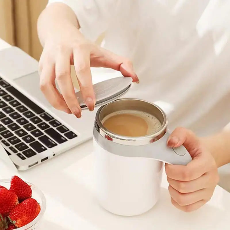 Travel Stirring Mug 380ml Magnetic Self Stirring Travel Mug Waterproof Rotating Electric Mixing Cup For Brown Sugar Water