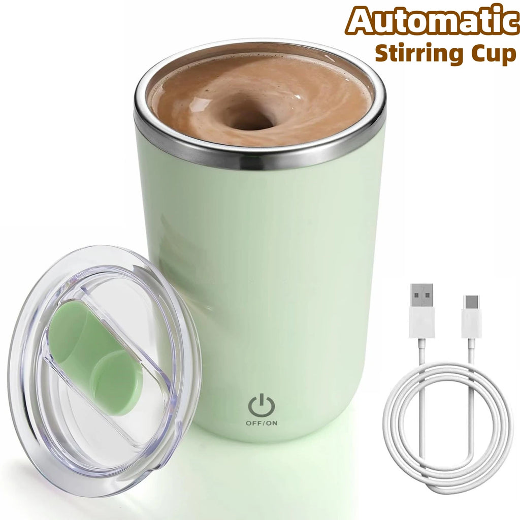 Automatic Magnetic Stirring Cup 12oz Self Stirring Coffee Travel Mug Electric Mixing Cup for Milk Protein Office Holiday Gifts