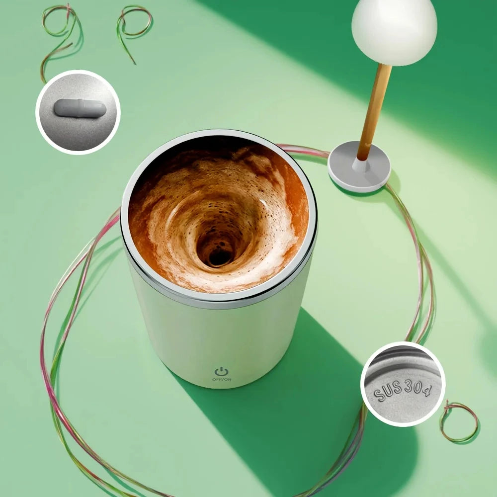 Automatic Magnetic Stirring Cup 12oz Self Stirring Coffee Travel Mug Electric Mixing Cup for Milk Protein Office Holiday Gifts