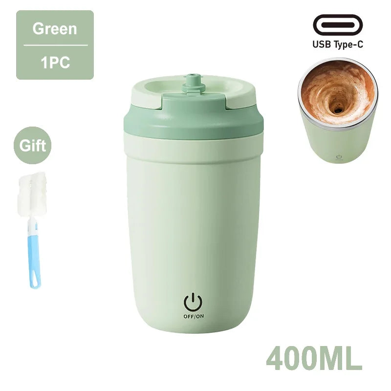 400ML Automatic Electric Stirring Coffee Mugs Portable Rechargeable Magnetic Stirring Mug Electric Blender for Office Travel Mug