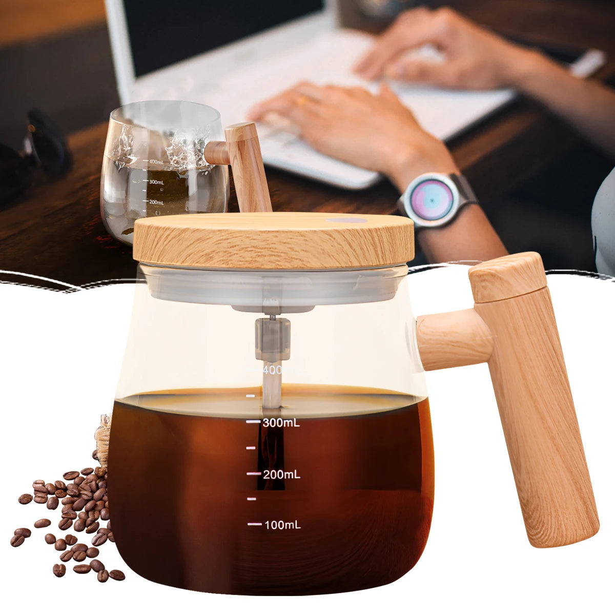 Automatic Stirring Cup 400ml Electric Stirring Mug Coffee Mixing Cup Blender Lazy Milkshake Rotating Water Tea Glass Cup Mixer