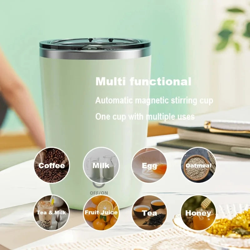 Automatic Magnetic Stirring Cup 12oz Self Stirring Coffee Travel Mug Electric Mixing Cup for Milk Protein Office Holiday Gifts