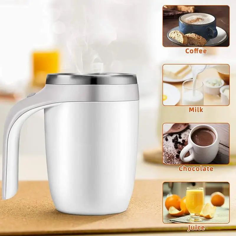 Travel Stirring Mug 380ml Magnetic Self Stirring Travel Mug Waterproof Rotating Electric Mixing Cup For Brown Sugar Water