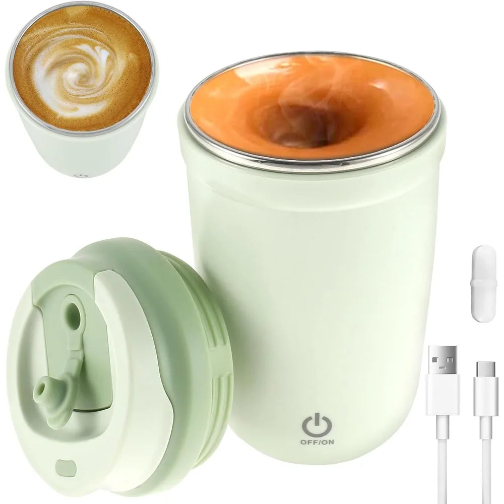 400ML Automatic Electric Stirring Coffee Mugs Portable Rechargeable Magnetic Stirring Mug Electric Blender for Office Travel Mug